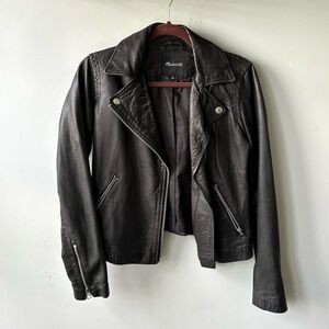 Madewell Black Motorcycle Leather Jacket - XS